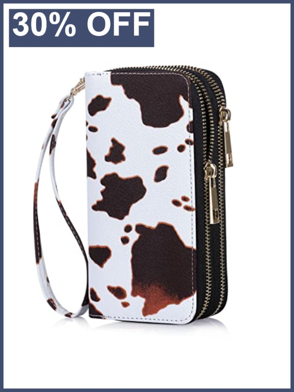 Floral Fabric Dual Zipper Wallet Removable Wristlet Phone Purse